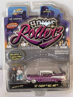 HOMIE Rollerz '57 CHEVYⓇBEL AIRⓇ Homie Rollerz Die Cast 1957 Chevy Belair+Sad Boy & Topo,Free