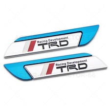 Juego de insignia de guardabarros TRD Pro Racing emblema logotipo marcador lateral para Toyota Sport azul