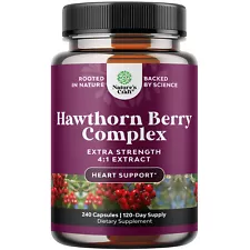 Extra Strength Hawthorn Berry Capsules 1330mg Per Serving 240ct