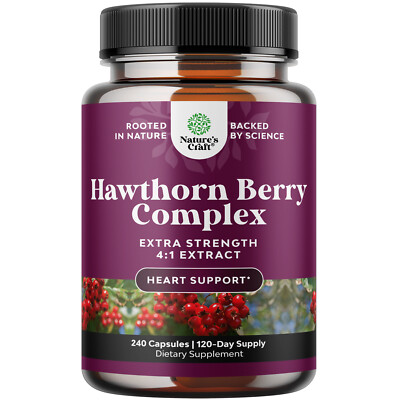 Extra Strength Hawthorn Berry Capsules 1330mg Per Serving 240ct