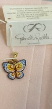 Charm Gabriella Rivalta oro 18 kt ,rame e smalto "la farfalla "Originale!