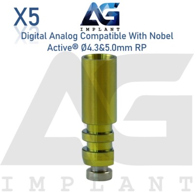 x5 Dental Lab Digital Analog Compatible Nobel Active  RP Conical Connection