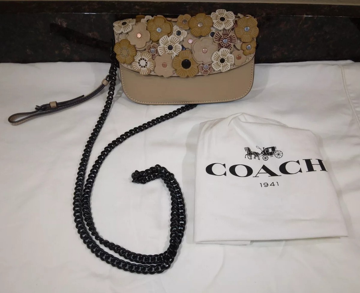 Coach 1941 Tea Rose Beechwood Clutch (F58181) with Black Chain | eBay