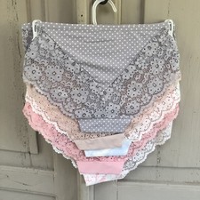 Jessica Simpson Ultra Flirty Lace Panties Underwear 5 Pack NWT Small Pink