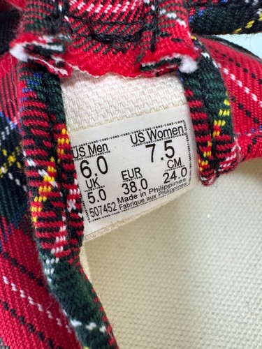 VANS Estilo 93 Rojo Tartán Cuadros Mary Jane Tenis Mujer 7.5 Hombre 6 Sandalias Zapatos - Imagen 6 de 10