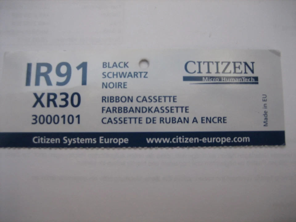 Original Citizen Ribbon Xr-30 Black Md910 Cbm911 Cbm-910 Idp3111 Ir-91b - Image 3 of 4