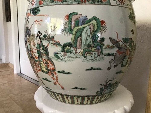  Antiguo pecero chino de porcelana medallón rosa familiar - Imagen 7 de 12