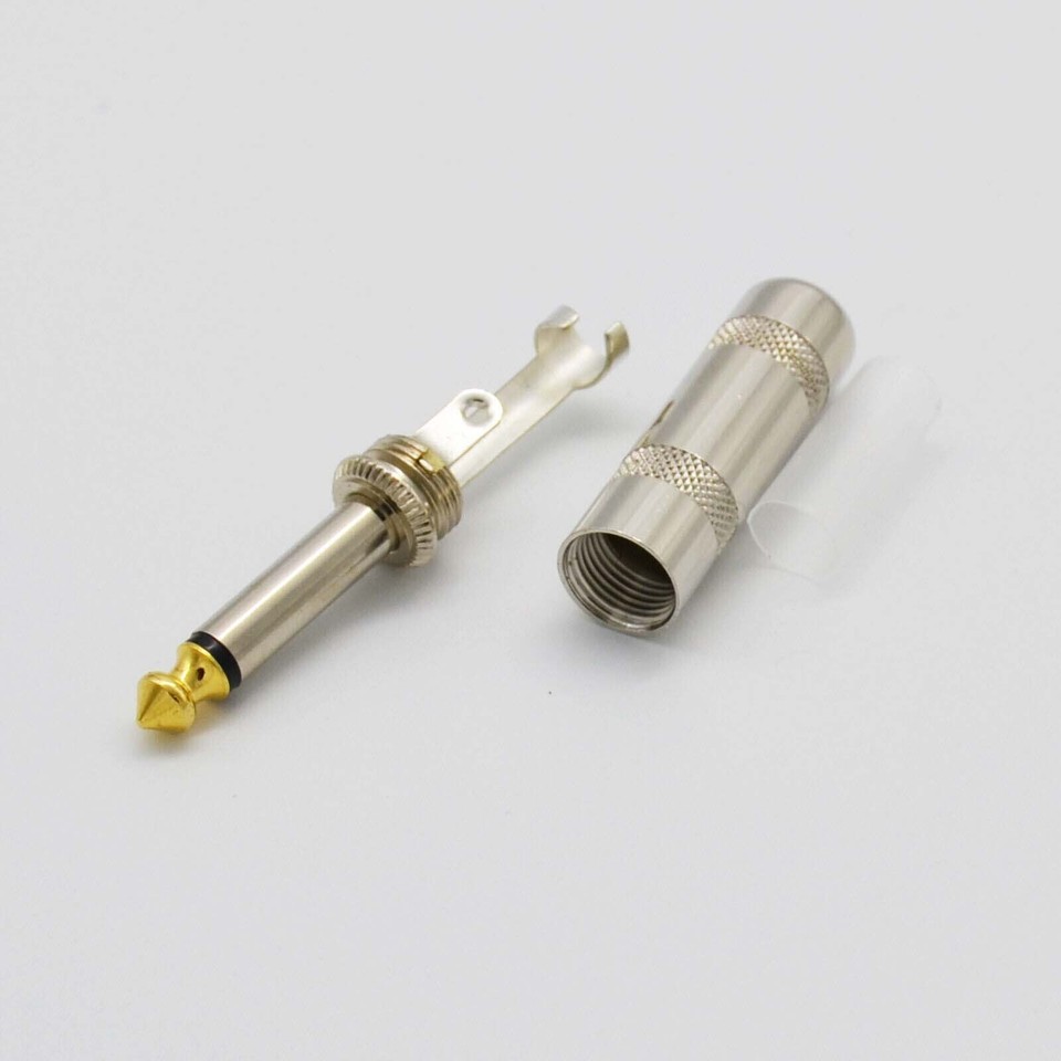 10pcs 1/4 MONO TS heavy duty male audio speaker guitar cable connector ...