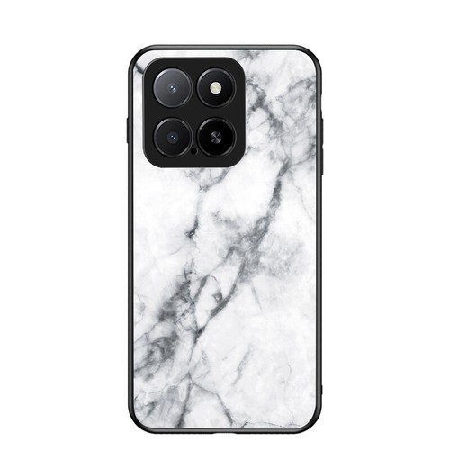 For Honor X5B Plus, custodia morbida paraurti in marmo lucido di lusso Hybird Glass - Foto 6 di 8