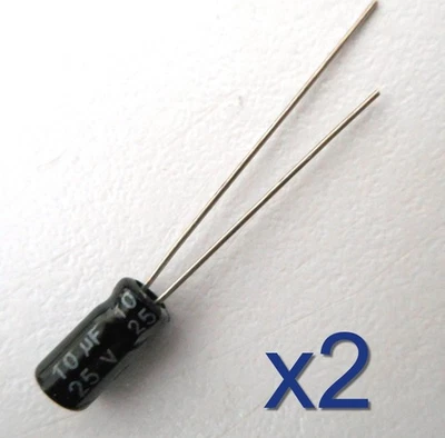 JWCO / CHONGX 2x Condensateur électrolytique 25V 10uF Aluminium Electrolytic Capacitor 8x4mm
