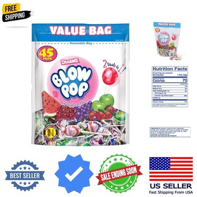 Blow Pop Lollipops - Individually Wrapped Dual Candy and Gum Suckers - Peanut...