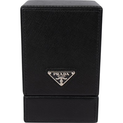 Prada Black Saffiano Leather Triangle Etui
