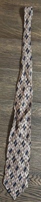 Status Quo Men s Tie   Geometric Diamond Pattern   Gold, Black & Gray   Excellen