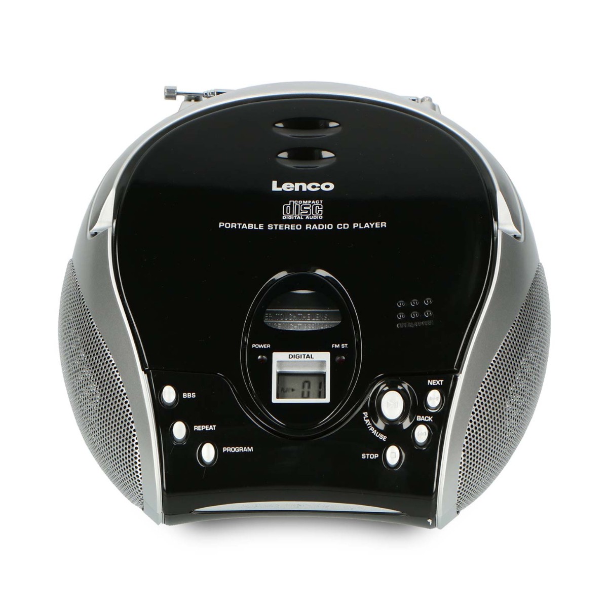 Radio CD portable FM stéréo Lenco avec antenne télescopique