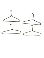 4 Pcs Set Vintage Unbranded Thick Wire Doll Clothes Hangers 6 x 3.5"