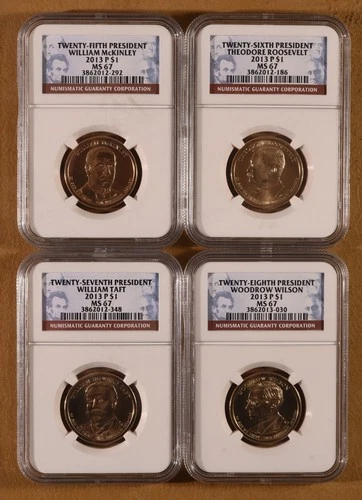 2013 P Presidential Dollar 4-Coin Set NGC MS67