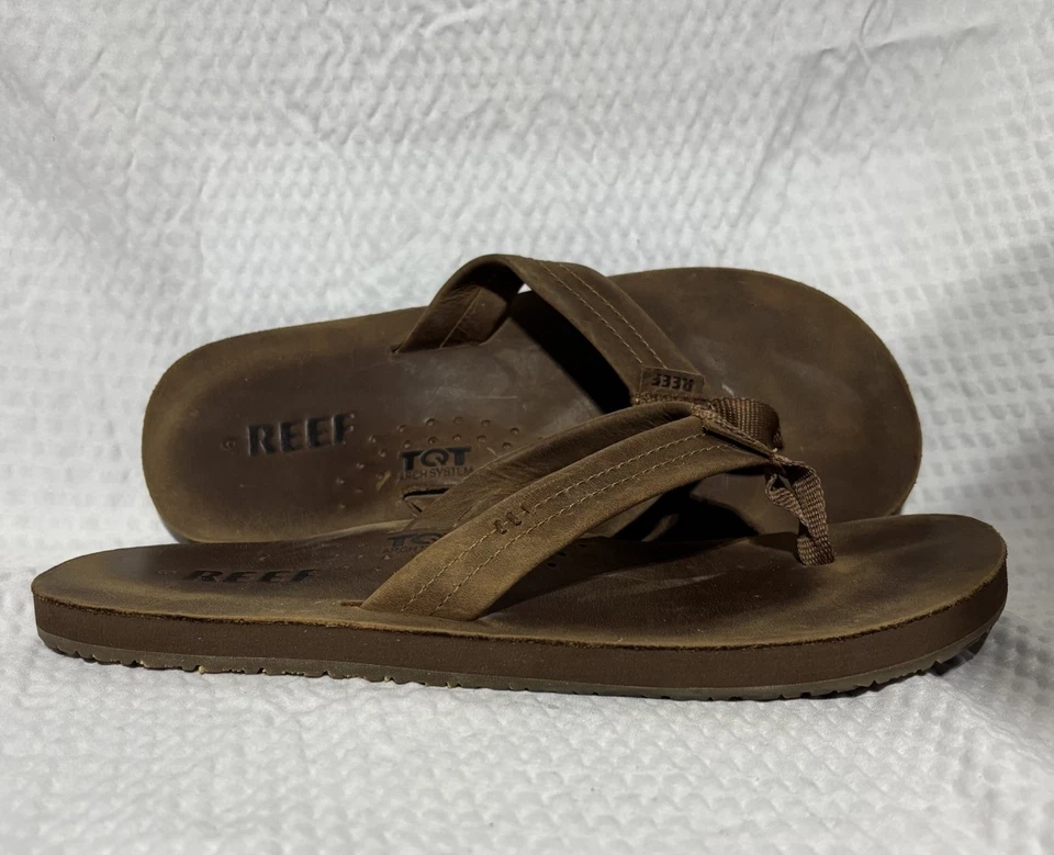 Sandália de couro REEF Draftsmen com abridor de garrafa masculina tamanho 9 marrom - Imagem 4 de 4