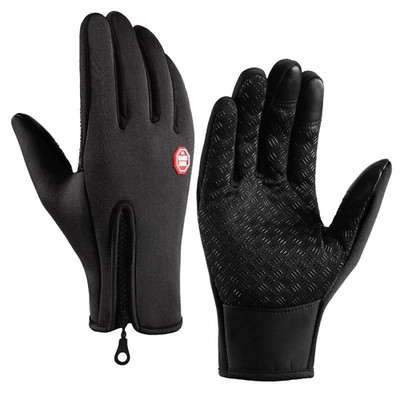 Winter Gloves Waterproof Windproof Warm Touchscreen Zipper Riding Cycling Glove 