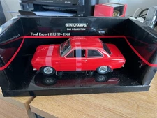 Minichamps 1/18 Ford Escort Mk1 RHD In Red, New Unopened