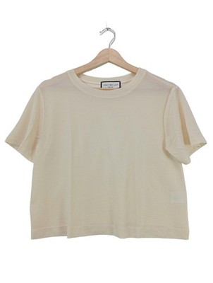 SEM PER LEI Kurzarm-Bluse Damen Bluse Gr. DE 36 creme Casual-Look