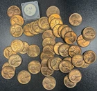 1954-S Lincoln Wheat Penny Partial Roll 46 Coins Uncirculated Red BU RD