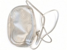 Rare Vintage Cream Dual Texture Faux Leather Snakeskin Crossbody Bag Retro