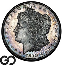 1878-S Morgan Silver Dollar Coin, Proof-Like Luster W/Beautiful Toning, Gem BU++
