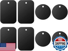 DSTELIN 8-Pack Metal Magnetic Phone Mount Plates Adhesive 4 Round 4 Rect Black