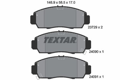 1x TEXTAR 2372901 Bremsbelagsatz Scheibenbremse für Honda Acura GMC