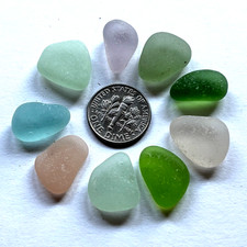 Surf Tumbled Sea Glass   Jewelry Quality   9 Small Pieces Naturally Recycled