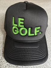 LE GOLF Black Green SnapBack Adjustable Mesh Trucker Hat Cap Decky Embroidered