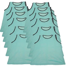 BlueDot Trading 12-Pack Adult Unisex Nylon Mesh Training Pinnie Vest Sky Blue