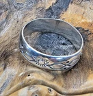 Navajo Hand Stamped Band 925 Silver 6.0 mm Native Artist S 8 VTG