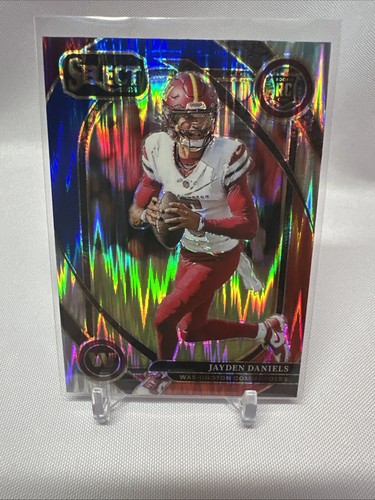 2024 Panini Select #217 Jayden Daniels Red/Blue Shock Prizm Rookie RC Club Level