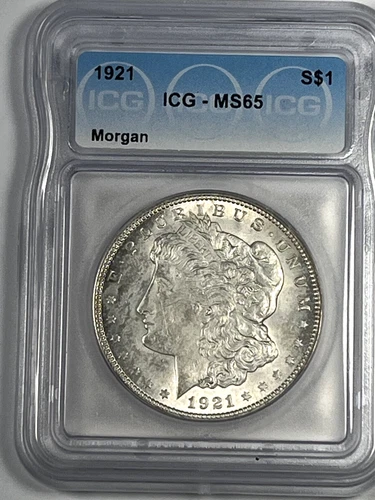 1921 Morgan Dollar : ICG MS65