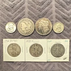 Silver coin lot-Morgan dollars, walking liberties and quarters, Great condition!