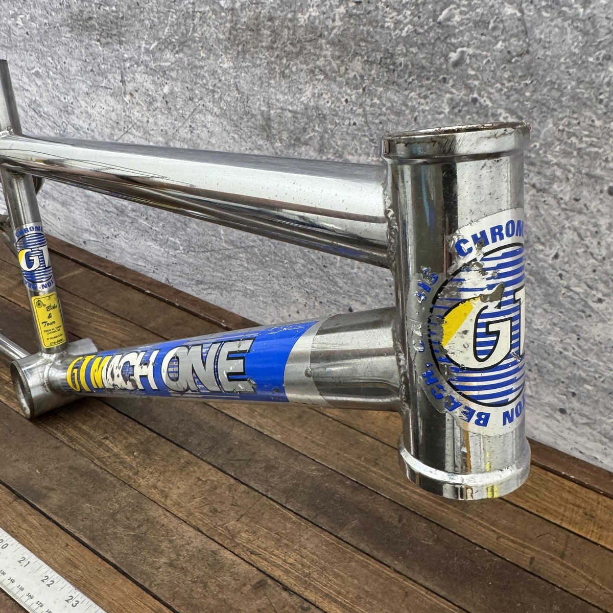 Vintage GT Mach One BMX Frame 20in Chrome CRMO 1980s Chromoly Race