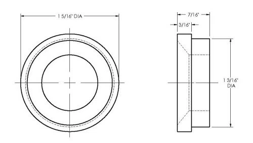Arandela de goma Dixon Air King AWR4 para acopladores de 3/8 a 1 pulgada 150 psi negra Foto 3 de 3