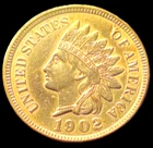 1902 BRILLIANT UNCIRCULATED INDIAN CENT 4 DIAMONDS! A beautiful coin!