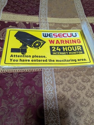 WESECUU 8 Pack Sticker video surveillance camera warning