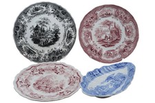 c1840 Orientalist Transferware Arabic/Asian Scenes collection Siam, Asiatic View