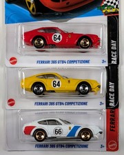 Hot Wheels / Ferrari 365 GTB4 Competizione / Set of 3 / Red Yellow White
