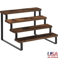 4 Tier Wood Display Riser Stand Rustic Organizer Figures Desserts Makeup Kitchen