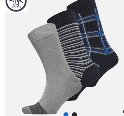 Original Penguin - Mens Three Pack Design Ankle Socks BNWT Size 7-11