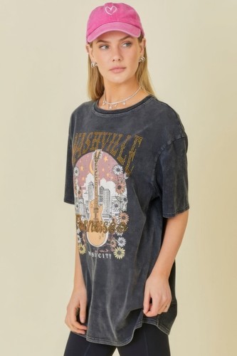 Damen-T-Shirts Washing Nashville Musikstadt Grafik - Bild 3 von 5
