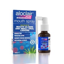 Aloclair Plus Bioadhäsives Mundgeschwür Spray 15 ml, Hilft Schmerzen bei Mo...