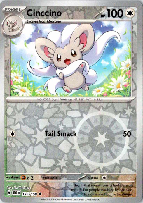 Cinccino 126/159 Reverse Holo Uncommon SV09: Journey Together NM