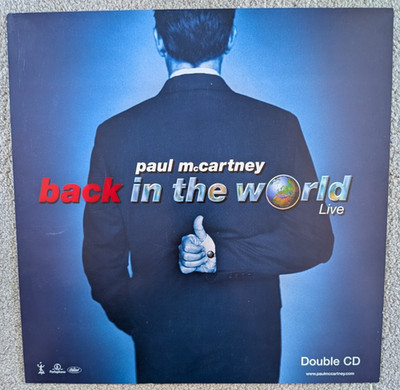 PAUL McCARTNEY -Back In The World/The U.S.- Double Sided 12'' Square Advert Card