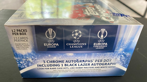 2023-24 Topps Chrome UEFA Competitions Soccer SEALED JUMBO HOBBY BOX 3 AUTOS (B) - Picture 5 of 6
