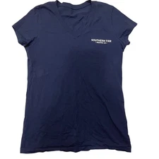 Southern Tier Brewing Co. Navy Blue V-Neck T-Shirt Women's Graphic Tee Size M